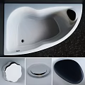 Modern White Curved Bathtub Design With Sleek Surface In Dark Bathroom Interior