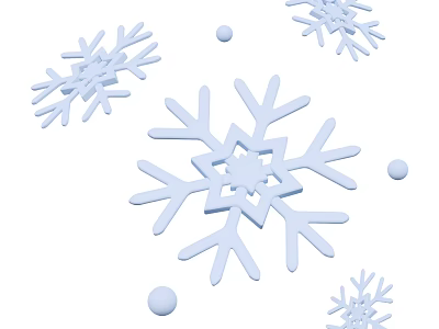 Decorative Ornament Decoration Set With Snowflake Shapes And Small Balls For Home Decor 3d model