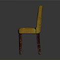 Classic Yellow Dining Chair With Tufted Diamond Pattern Backrest and Sturdy Wooden Legs