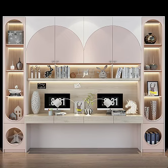 Modern Decorative Cabinet Work Area 3d model
