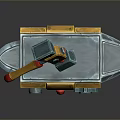 Anvil forging hammer iron cartoon forging game items game props game equipment 3d model