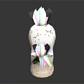 White Unicorn Doll With Rainbow Mane Tail And Golden Glitter Details