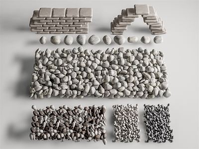 Modern Pebbles Landscape Stone Block Pebbles 3d model