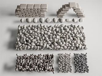 Modern Pebbles Landscape Stone Block Pebbles 3d model