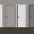 Modern Hinged Doors With Various Colors And Simple Designs For Interior Spaces 3d model