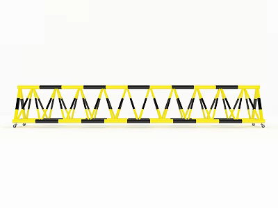 Yellow And Black Striped Road Safety Barrier For Traffic Control And Safety 3d model