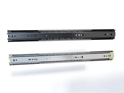 Black And Silver Drawer Slides With Modern Design And Smooth Operation 3d model