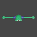 3D Game Character Frog With Green Body Purple Shirt Yellow Shorts And Arms Outstretched
