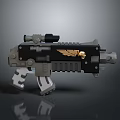 Lego Style Gun Black And Gray With Golden Wing Skull Emblem Scope Trigger And Parts