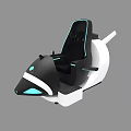 Modern Black White Gaming Seat With Blue Lighting And Screen