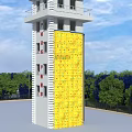Fire Training Tower As Essential Fire Equipment With Multi Story Yellow Wall And Training Function 3d model