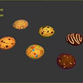 Different Types of Decorated Cookies With Various Toppings On Gray Background