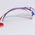 China Telecom Event Entrance With Curved Red Blue Design For Smart Home 5G Fiber