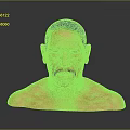 Realistic Shirtless Man Bust Sculpture Against Gray Background With Reflective Surface