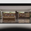 Well Organized Liquor and Tobacco Store Interior With Shelves of Alcohol Bottles and Tobacco Products