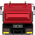 Scania Red Heavy Duty Dump Truck Featuring Multi Wheel And Cab Design