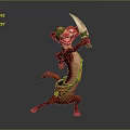 Playful Game Movie Character With Brown Fur Green Headband Holding Acorn In Dynamic Pose