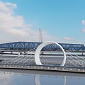 Bridge Decoration Design of Elevated Bridge of River-Crossing Bridge 3d model