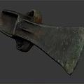Ancient Bronze Weapon Rusted Blade With Central Hole And Historical Design