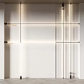 Modern Wall Design With Geometric Lines Grid Pattern And Ambient Lighting 3d model