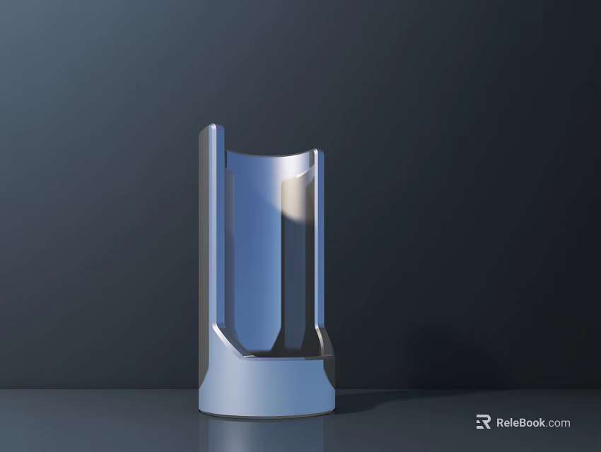 Modern Sleek Table Lamp With Curved Metal Design And Elegant Light Effect 3d model 