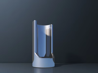 Modern Sleek Table Lamp With Curved Metal Design And Elegant Light Effect 3d model