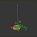 Road Landscape With Gray Background Tall Pole Stop Sign Orange Barricades Guardrail And Traffic Cone