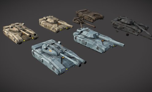 Animated Tanks 3d model