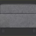 Modern Gray Fabric Storage Ottoman With Simple Design And Wooden Legs