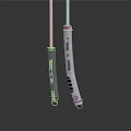 Two Gray And White Detailed Hilt Lightsaber Weapon On Dark Background With Reflection