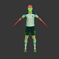 Male Figure In England Football Jersey With White Shirt Blue Shorts White Socks And Blue Shoes