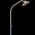 Modern Outdoor Street Light With Curved Metal Pole And Rectangular Lamp Head