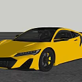 Sleek Yellow Sports Car with Aerodynamic Design and Black Wheels on Open Road