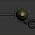 Military Mortar Launcher With Green Projectile And Metal Stand Structure