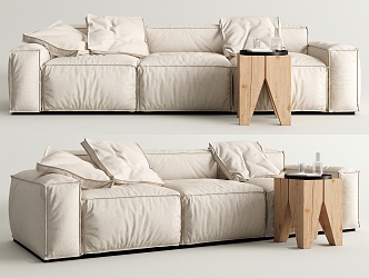 Modern Baxter Three-Seat Sofa 3d model