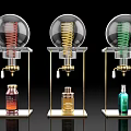 Luxury Perfume Bottles With Glass Globe Gold Base And Colorful Spiral