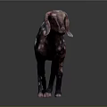Colorful Brown White Spotted Goat Sculpture With Detailed Patterns In Standing Pose