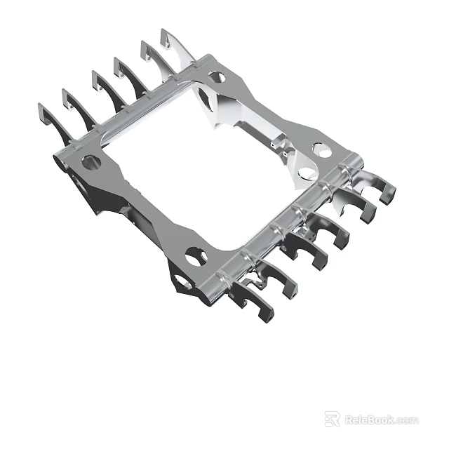 Heavy Duty Metal Frame Structure With Mounting Holes And Bracket Protrusions 3d model 