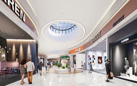 Modern shopping mall interior 3d model