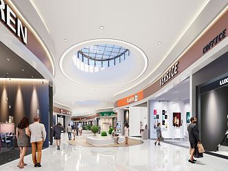 Modern shopping mall interior 3d model