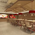 Zhong Shuijiao Restaurant Red Signboard Traditional Craft Authentic Delicious Fillings Interior Glass Windows And Tables