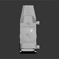 3D Model White Weapon Scope Featuring Round Lens And Sleek Base Design 3d model