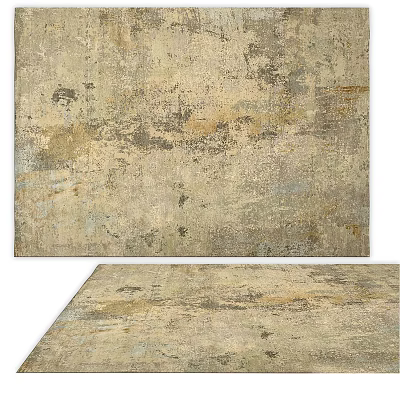 Square Area Rug With Distressed Texture And Neutral Color Scheme 3d model