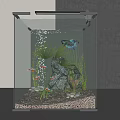 Beautiful Aquarium Fish Tank with Colorful Fish Aquatic Plants Decorative Rocks and Gravel Substrate