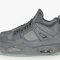 Gray High Top Sneakers With Textured Upper Light Green Sole And Ventilation Holes