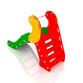 Colorful Children's Play Slide With Red Yellow Green Design And White Dots