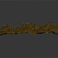 Detailed Topographic Landscape Model With Rugged Mountain Peaks And Natural Texture