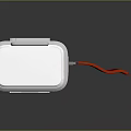 Portable Device With Silver Casing Green Panel And Red Strap Handle