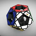 Colorful Polyhedron Puzzle Cubes With Scattered Pieces And Vibrant Geometric Structure
