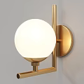 Modern Gold Wall Lamp with White Spherical Shade and Minimalist Metal Frame